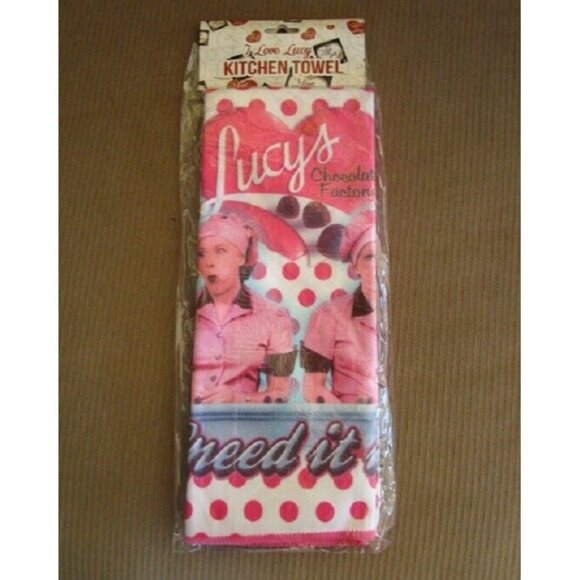 New Chocolate Factory I Love Lucy and Ethel 24" Kitchen Dish Towel Lucille Ball - Picture 3 of 4